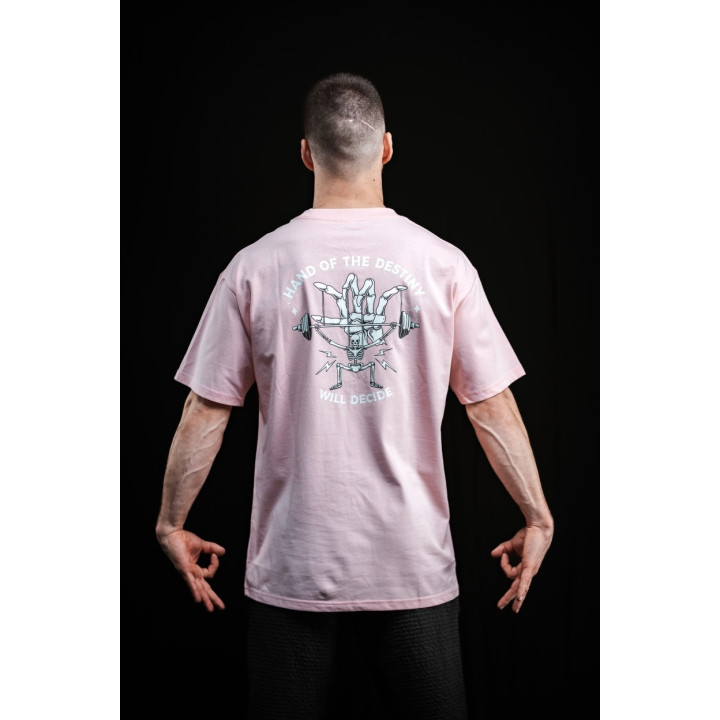 T-Shirt oversize unisexe rose clair HAND OF DESTINY | VERY BAD WOD — Rose · Taille L