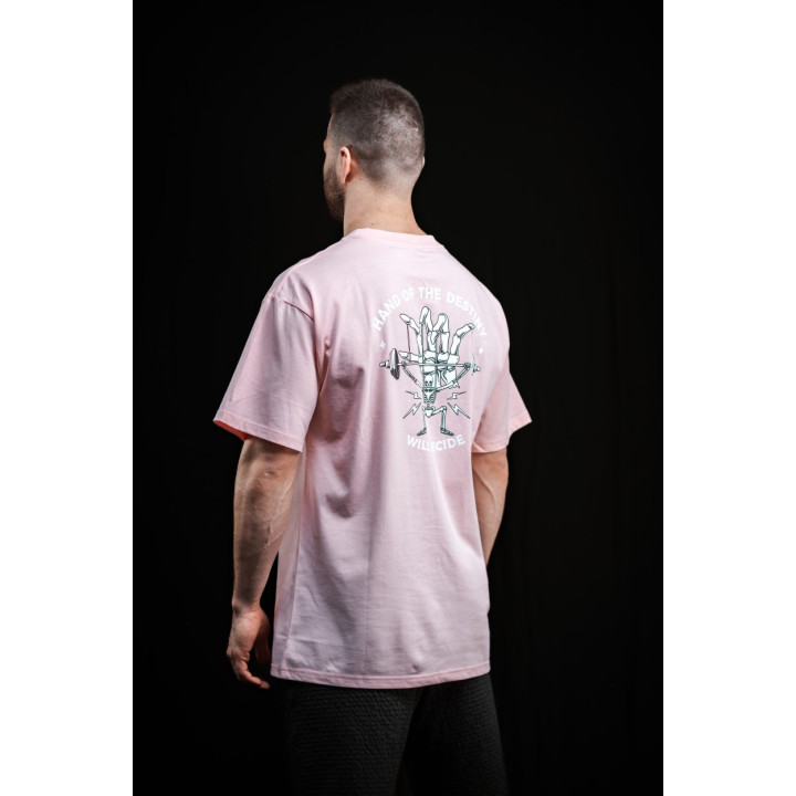 T-Shirt oversize unisexe rose clair HAND OF DESTINY | VERY BAD WOD — Rose · Taille XL