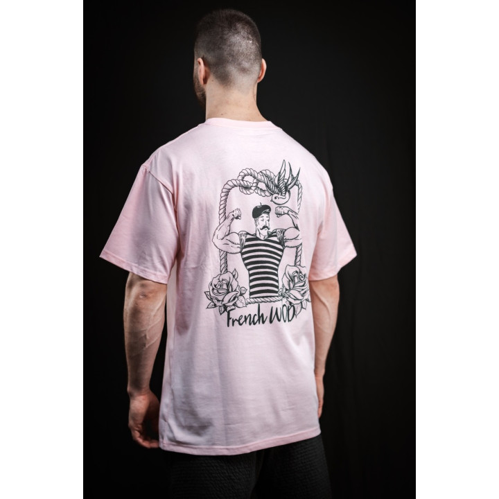 T-Shirt oversize unisexe rose clair FRENCH WOD | VERY BAD WOD — Rose · Taille S