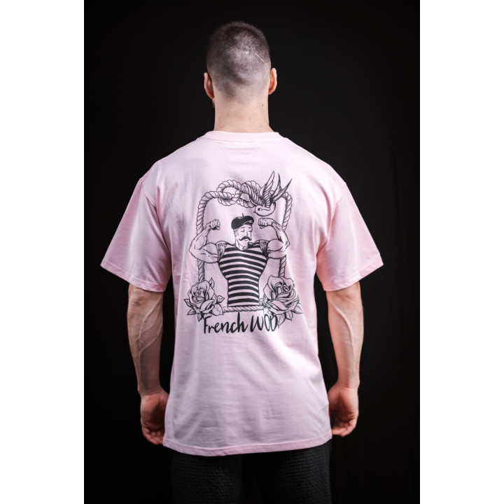 T-Shirt oversize unisexe rose clair FRENCH WOD | VERY BAD WOD — Rose · Taille XL