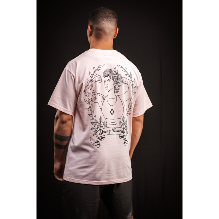 T-Shirt oversize unisexe rose clair STRONG BEAUTY | VERY BAD WOD — Rose · Taille XL