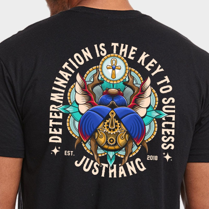 T-Shirt Homme BEETLE KEY Heather Black | JUSTHANG — Noir · Taille XL