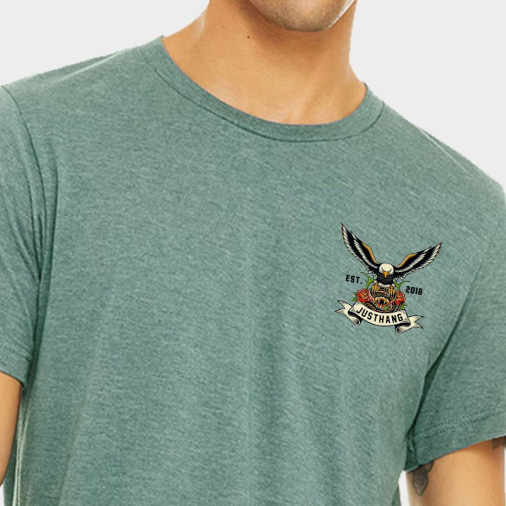 T-Shirt Homme EAGLE SNAKE Vert Clair | JUSTHANG — Vert · Taille S