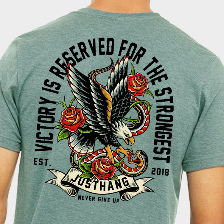 T-Shirt Homme EAGLE SNAKE Vert Clair | JUSTHANG — Vert · Taille M