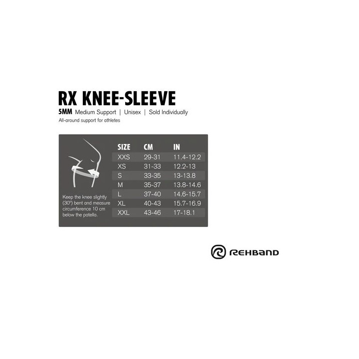 Paire Genouillères Noir 5 mm | REHBAND — Noir · Taille S