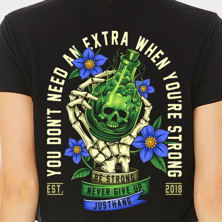 T-shirt femme Crop noir DEATH POTION | JUSTHANG — Noir · Taille XS