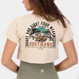 T-shirt femme Crop Beige Désert JUMBO | JUSTHANG — Beige · Taille L