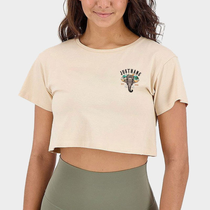 T-shirt femme Crop Beige Désert JUMBO | JUSTHANG — Beige · Taille L