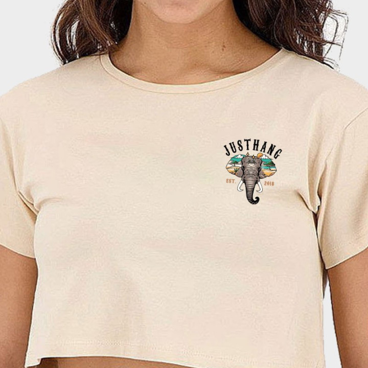 T-shirt femme Crop Beige Désert JUMBO | JUSTHANG — Beige · Taille L