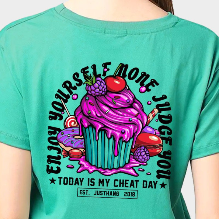 T-shirt femme Crop Vert Menthe CUPCAKE | JUSTHANG — Vert · Taille S