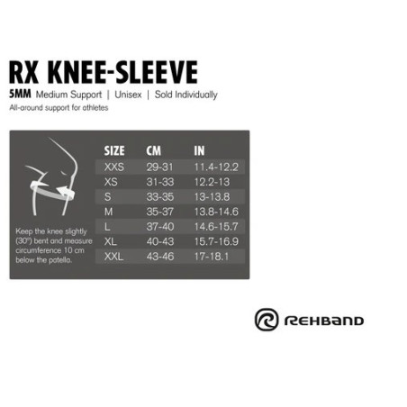 Paire Genouillères Noir 5 mm | REHBAND — Noir · Taille L