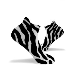 Socquettes noires et blanches ZEBRA PRINT ANKLE | HEXXEE SOCKS — Blanc · Taille M (40-43)