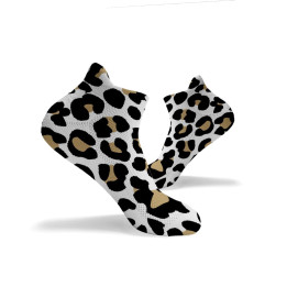 Socquettes blanches LEOPARD PRINT original white ANKLE | HEXXEE SOCKS — Blanc · Taille M (40-43)