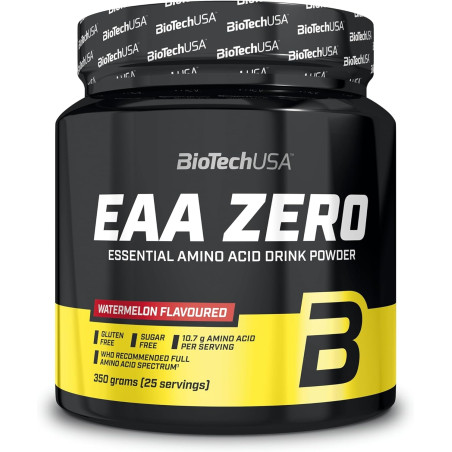EAA Zero acides aminés en poudre saveur PASTEQUE 350 Gr  |BIOTECHUSA — PASTEQUE · Taille 350 Gr