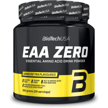 EAA Zero acides aminés en poudre saveur THE GLACE AU CITRON 350 Gr |BIOTECHUSA — THE GLACE AU CITRON · Taille 350 Gr