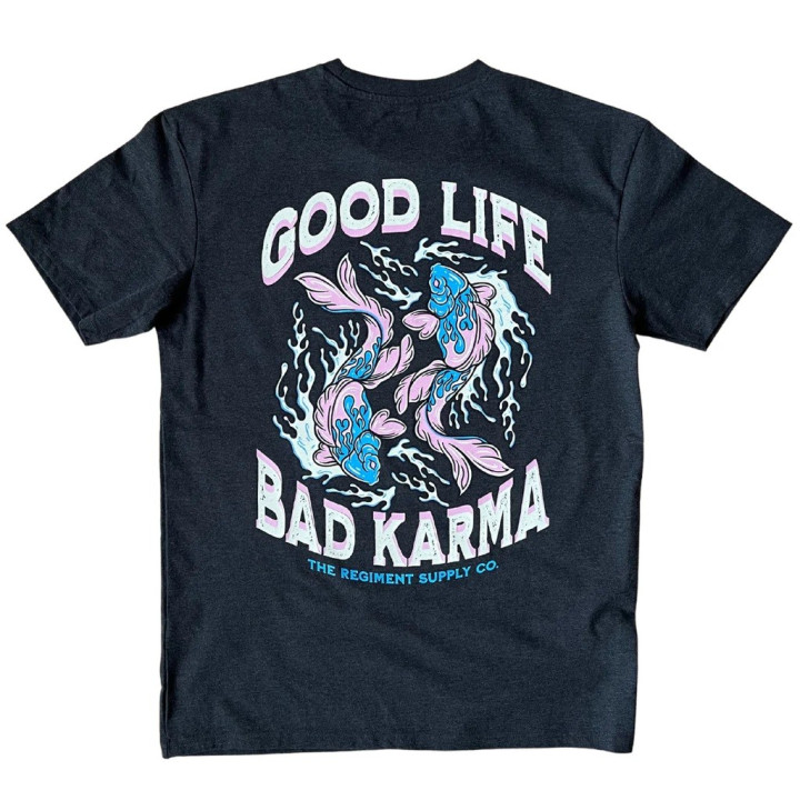 T-Shirt oversize T heavy unisexe noir GOOD LIFE BAD KARMA | BARBELL REGIMENT — Noir · Taille L