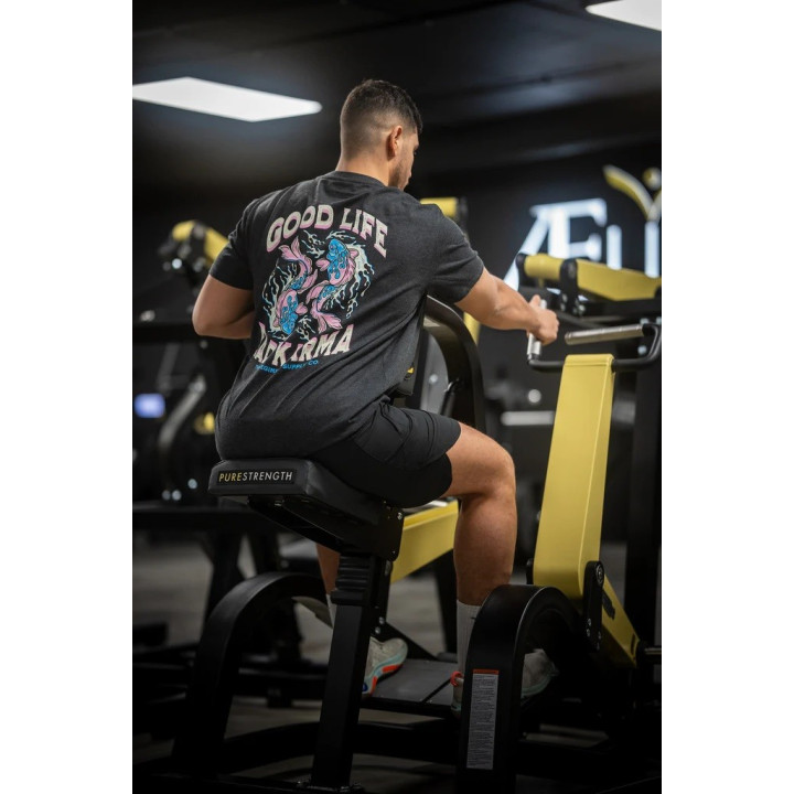 T-Shirt oversize T heavy unisexe noir GOOD LIFE BAD KARMA | BARBELL REGIMENT — Noir · Taille L