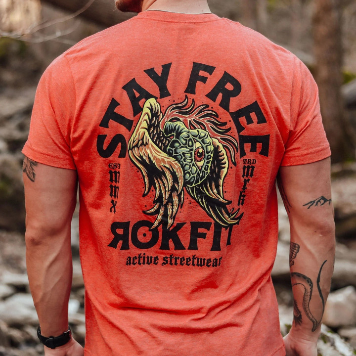 T-Shirt Homme orange STAY FREE | ROKFIT — Orange · Taille S