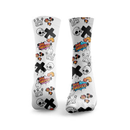 Chaussettes blanches F BURPEES GRAFFITI | HEXXEE SOCKS — Blanc · Taille S (36-40)