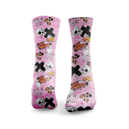Chaussettes roses F BURPEES GRAFFITI | HEXXEE SOCKS — Rose · Taille S (36-40)