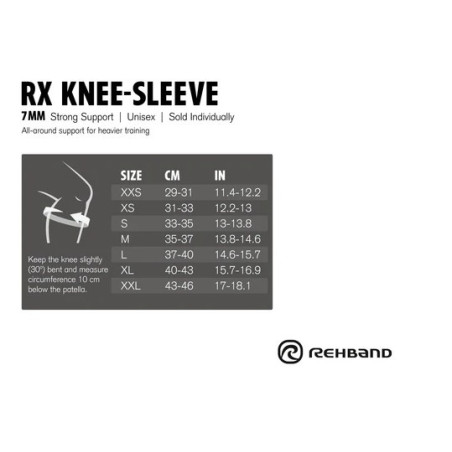 Paire Genouillères Noir 7 mm | REHBAND — Noir · Taille XL