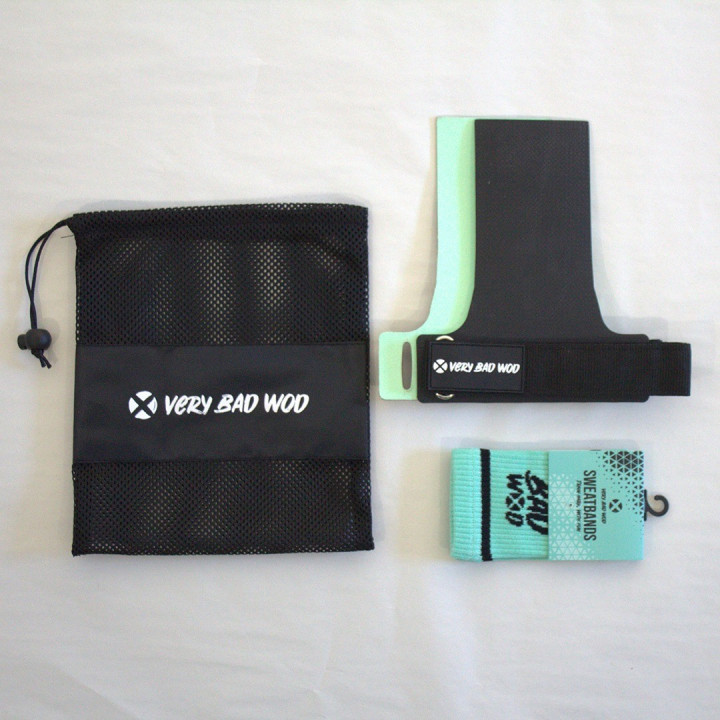 Pack maniques Komodo Kevlar L/XL + Sweatbands vertes VERY BAD WOD