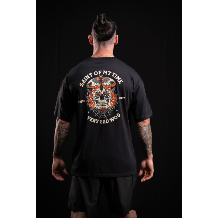 T-Shirt oversize unisexe noir SAINT OF MY TIME | VERY BAD WOD — Noir · Taille S