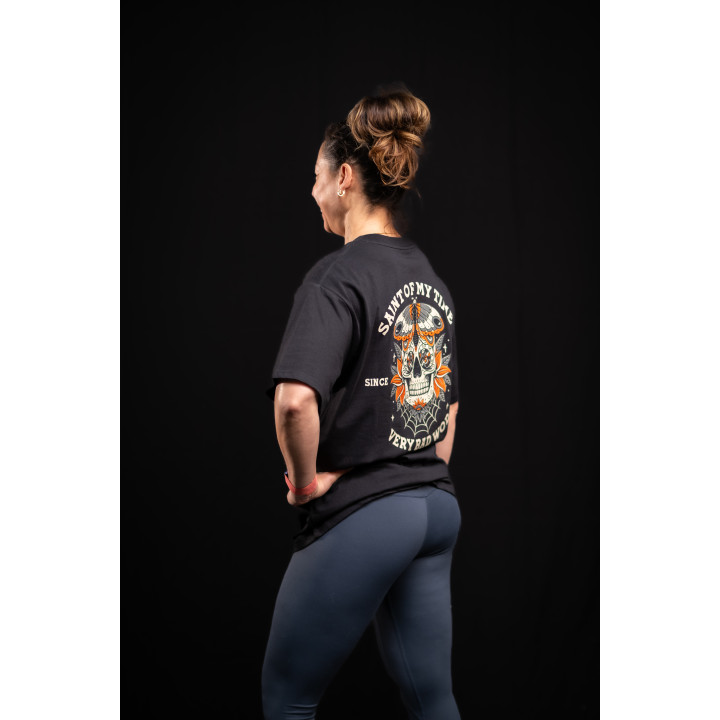 T-Shirt oversize unisexe noir SAINT OF MY TIME | VERY BAD WOD — Noir · Taille L