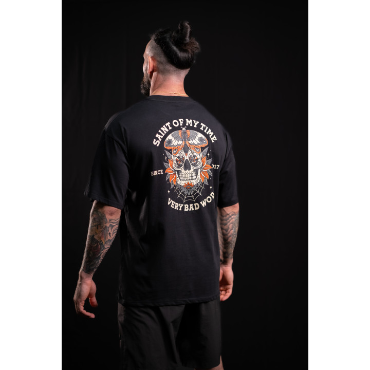T-Shirt oversize unisexe noir SAINT OF MY TIME | VERY BAD WOD — Noir · Taille XL