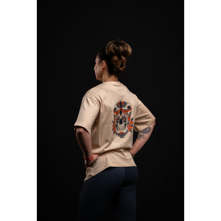 T-Shirt oversize unisexe brun grège SAINT OF MY TIME | VERY BAD WOD — Brun grege · Taille S