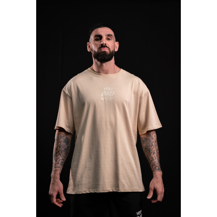 T-Shirt oversize unisexe brun grège SAINT OF MY TIME | VERY BAD WOD — Brun grege · Taille M