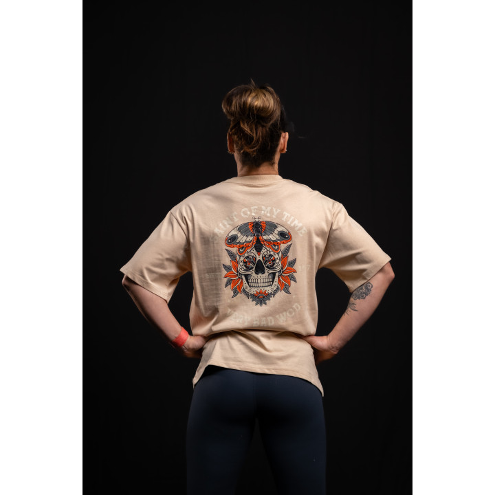 T-Shirt oversize unisexe brun grège SAINT OF MY TIME | VERY BAD WOD — Brun grege · Taille XL