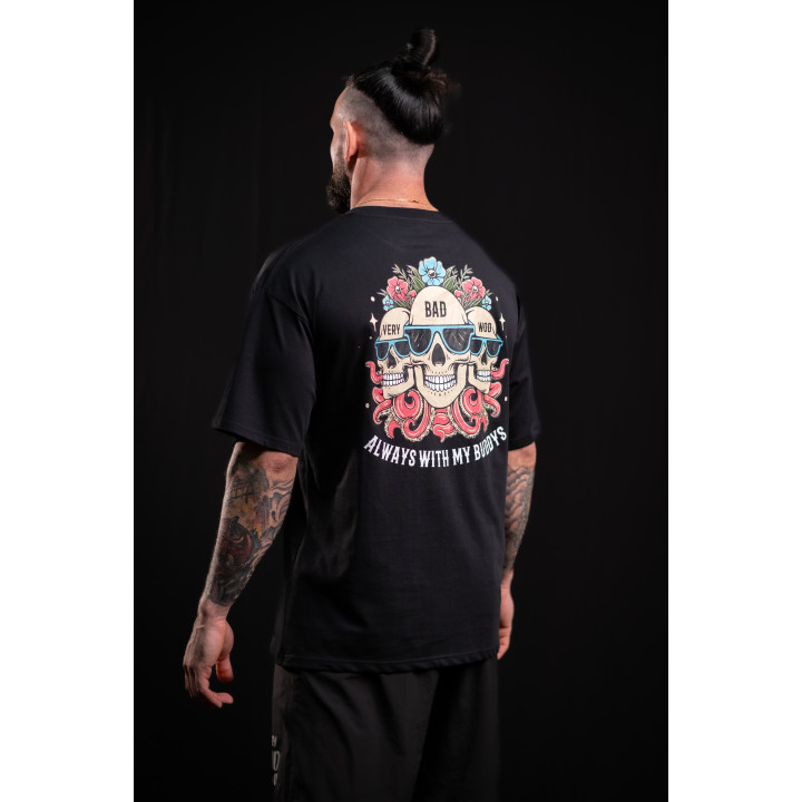 T-Shirt oversize unisexe noir ALWAYS WITH MY BUDDYS | VERY BAD WOD — Noir · Taille L
