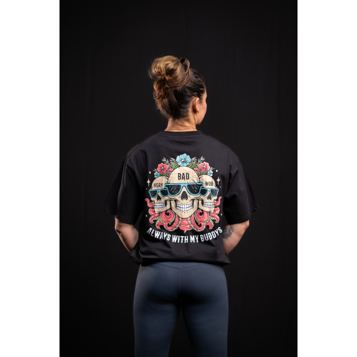 T-Shirt oversize unisexe noir ALWAYS WITH MY BUDDYS | VERY BAD WOD — Noir · Taille L