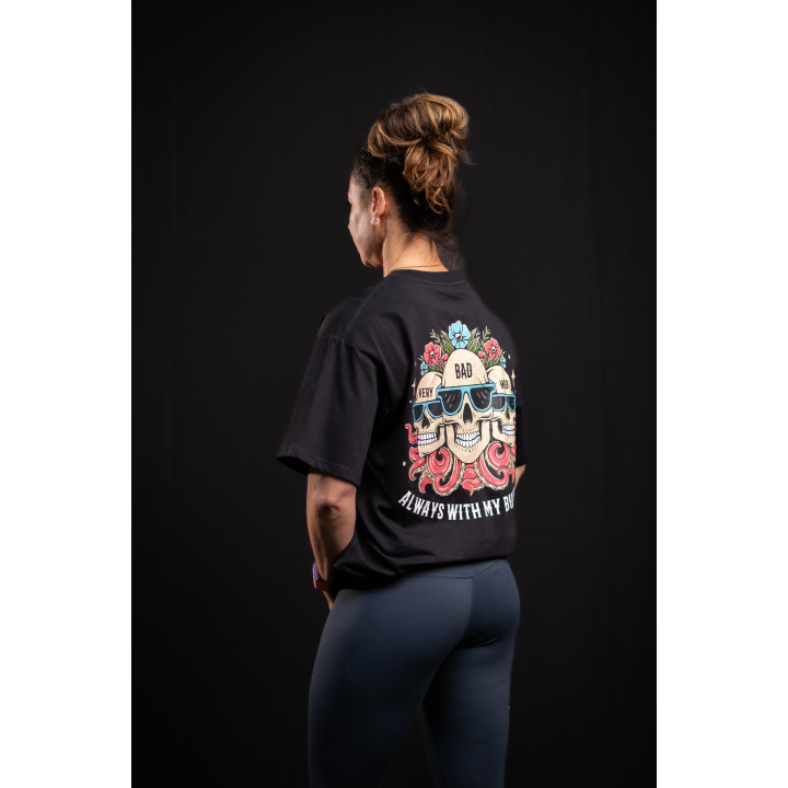 T-Shirt oversize unisexe noir ALWAYS WITH MY BUDDYS | VERY BAD WOD — Noir · Taille L