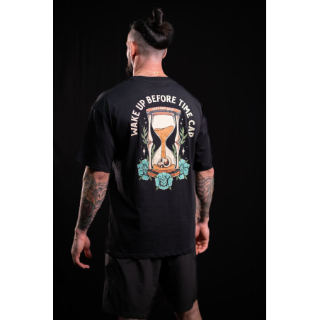 T-Shirt oversize unisexe noir WAKE UP BEFORE TIME CAP | VERY BAD WOD — Noir · Taille L