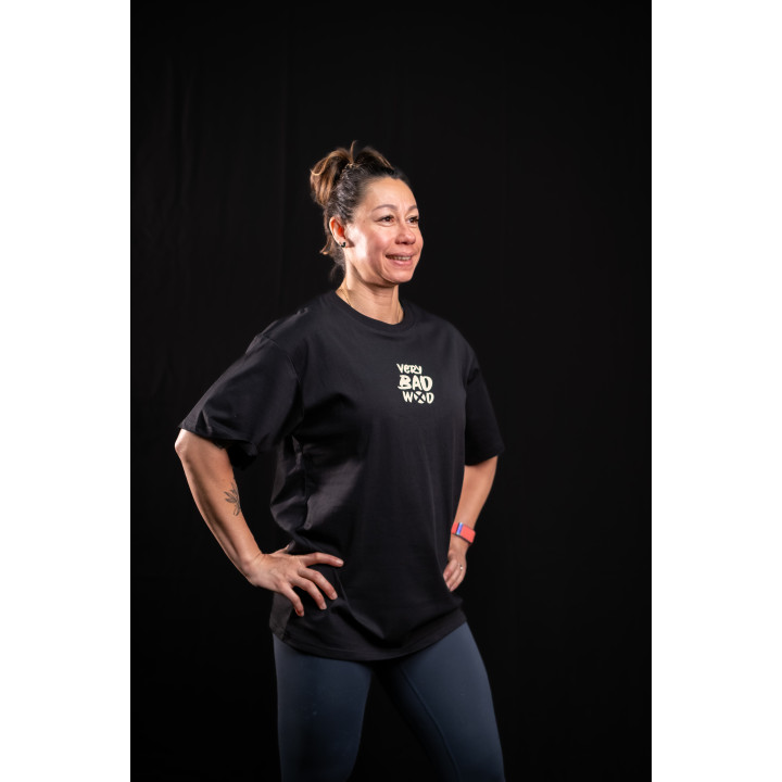 T-Shirt oversize unisexe noir WAKE UP BEFORE TIME CAP | VERY BAD WOD — Noir · Taille L
