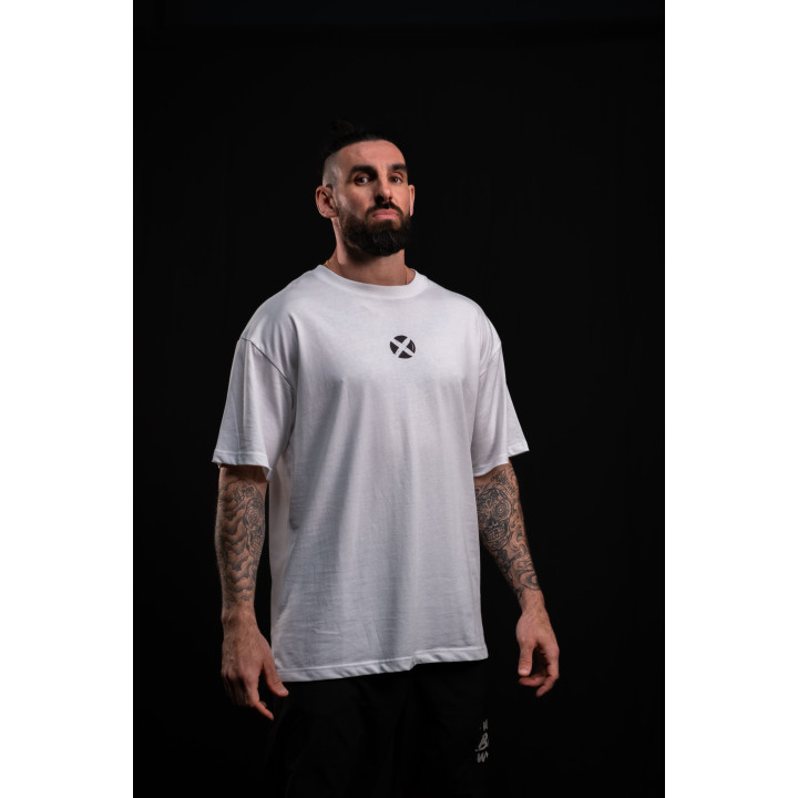 T-Shirt oversize unisexe blanc ALWAYS WITH MY BUDDYS | VERY BAD WOD — Blanc · Taille L