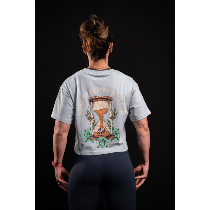 Crop top oversize vert de gris WAKE UP BEFORE TIME CAP | VERY BAD WOD — Vert de Gris · Taille TU