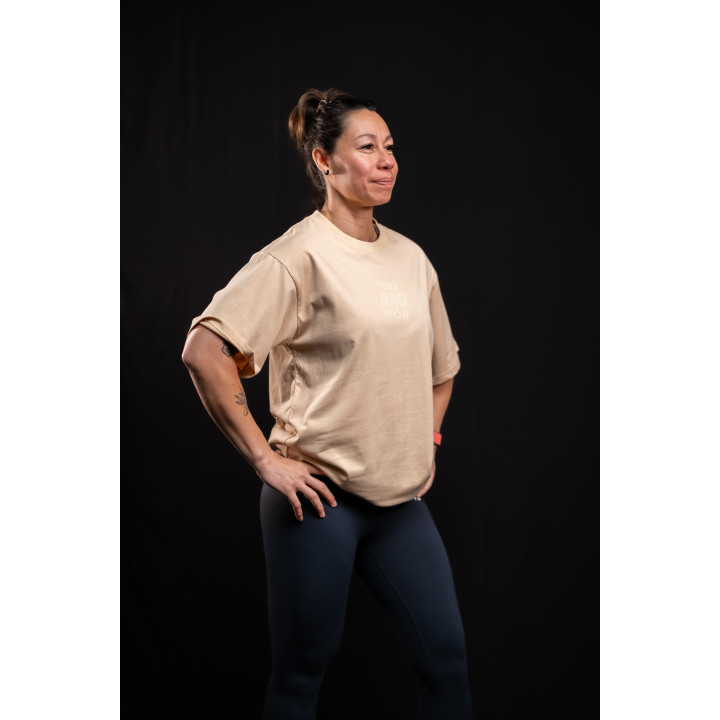 T-Shirt oversize unisexe brun grège WAKE UP BEFORE TIME CAP | VERY BAD WOD — Brun grege · Taille S