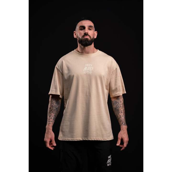 T-Shirt oversize unisexe brun grège WAKE UP BEFORE TIME CAP | VERY BAD WOD — Brun grege · Taille M