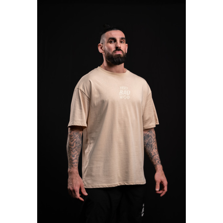 T-Shirt oversize unisexe brun grège WAKE UP BEFORE TIME CAP | VERY BAD WOD — Brun grege · Taille M