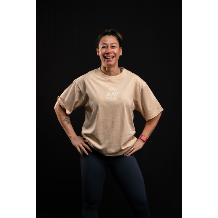 T-Shirt oversize unisexe brun grège WAKE UP BEFORE TIME CAP | VERY BAD WOD — Brun grege · Taille L