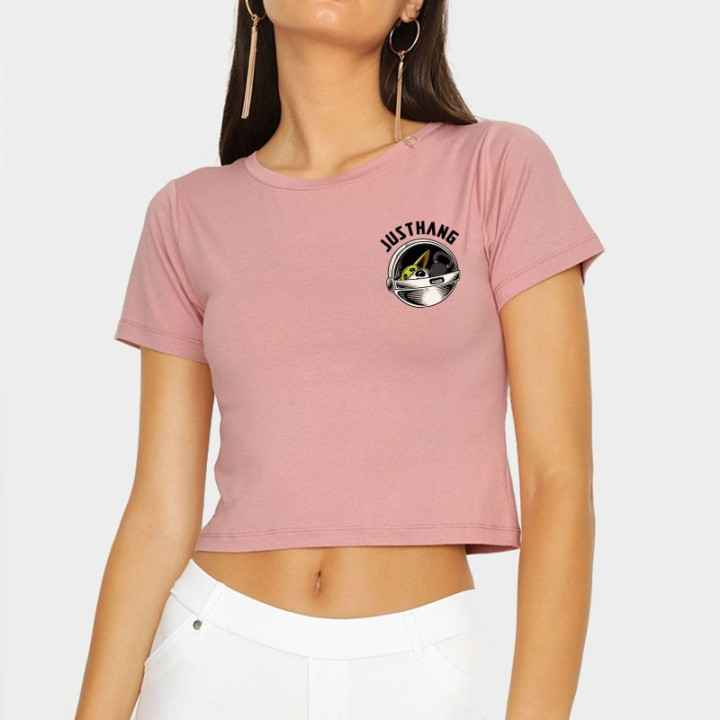 T-shirt femme Crop rose PANDALORIAN 2.0 | JUSTHANG — Rose · Taille XS