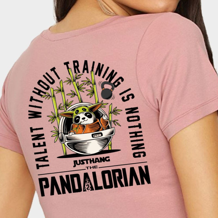 T-shirt femme Crop rose PANDALORIAN 2.0 | JUSTHANG — Rose · Taille XS