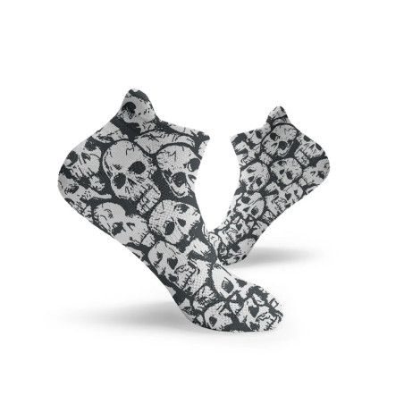 Socquettes noires et blanches DEADLY SKULLS ANKLE | HEXXEE SOCKS — Blanc · Taille L (43-46)