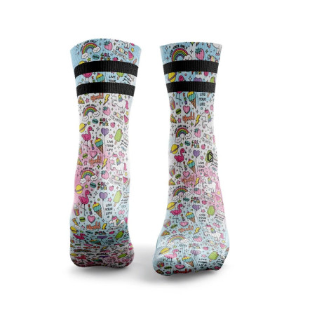 Chaussettes multicolores GIRL POWER TIE DYE 2 STRIPES | HEXXEE SOCKS — Multicolor · Taille M (40-43)