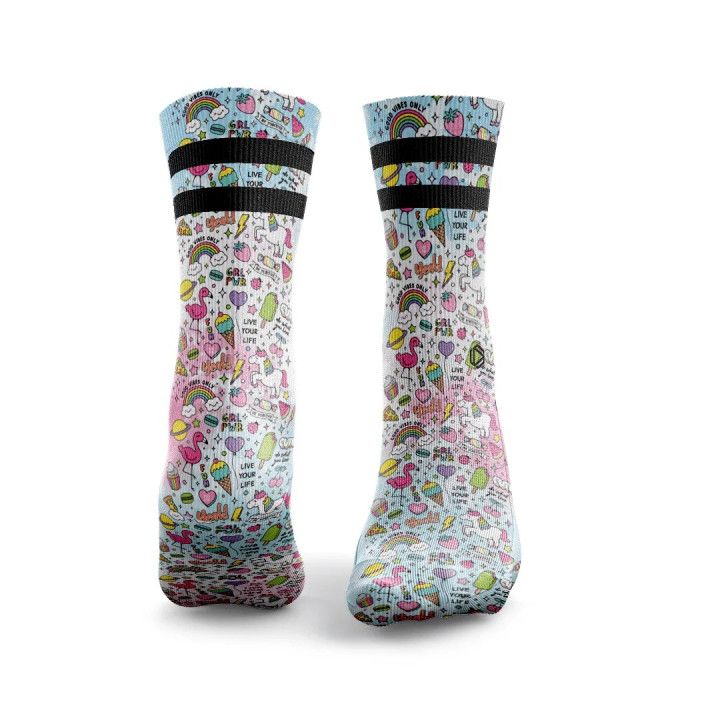 Chaussettes multicolores GIRL POWER TIE DYE 2 STRIPES | HEXXEE SOCKS — Multicolor · Taille L (43-46)