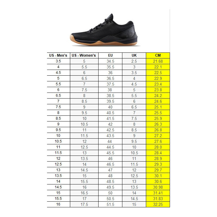Chaussures CXT-2 TRAINER 544 BLACK/GUM | TYR — 544 Noir / Gomme · Taille 35.5 EU - 22.1 cm