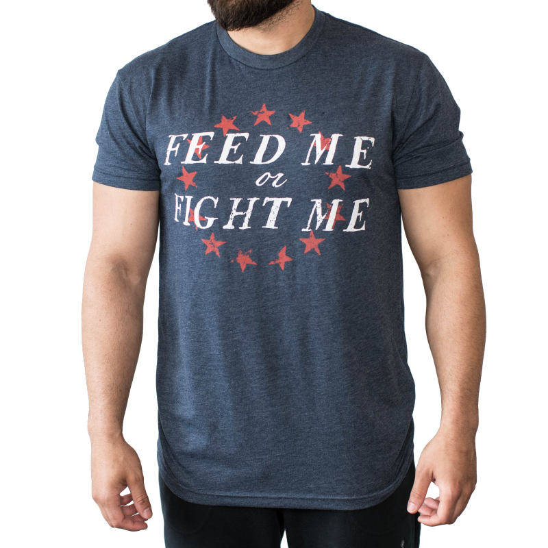 T-shirt Homme Bleu AMERICAN TEE | FEED ME FIGHT ME — Bleu · Taille S T-shirt Homme Bleu AMERICAN TEE | FEED ME FIGHT ME — Bleu · Taille S